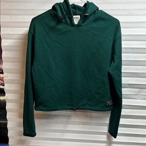 PINK Victoria's Secret cropped hoodie in a dark green
